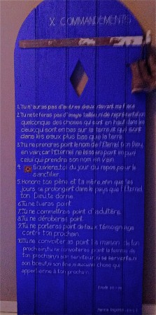 Porte en chêne "Les dix commandements"